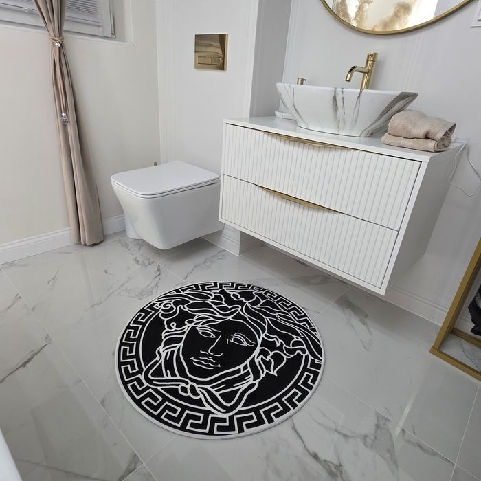 Dywan versace  80 cm czarny WELUR glamour