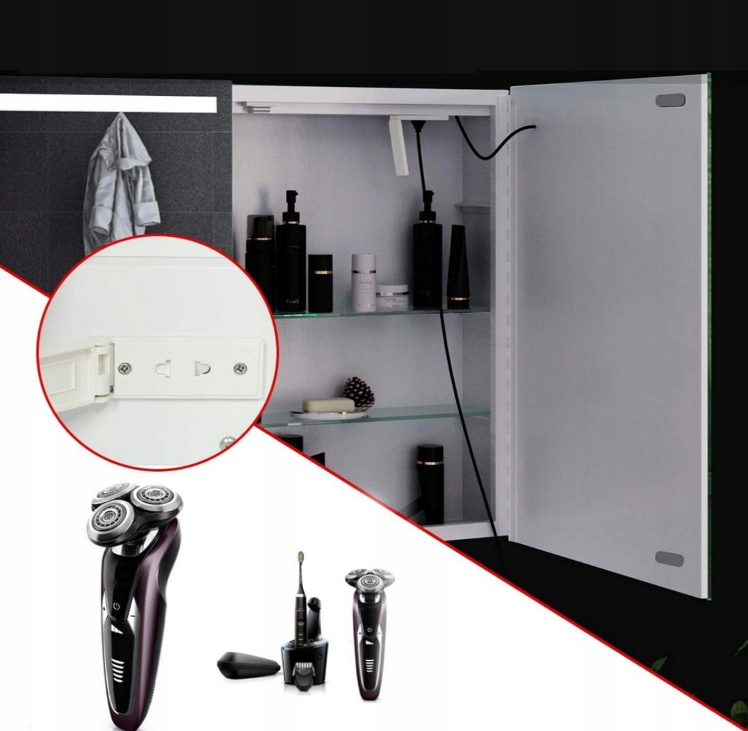 Szafka łazienkowa LED aluminium dotykowa 80/90cmx60cm