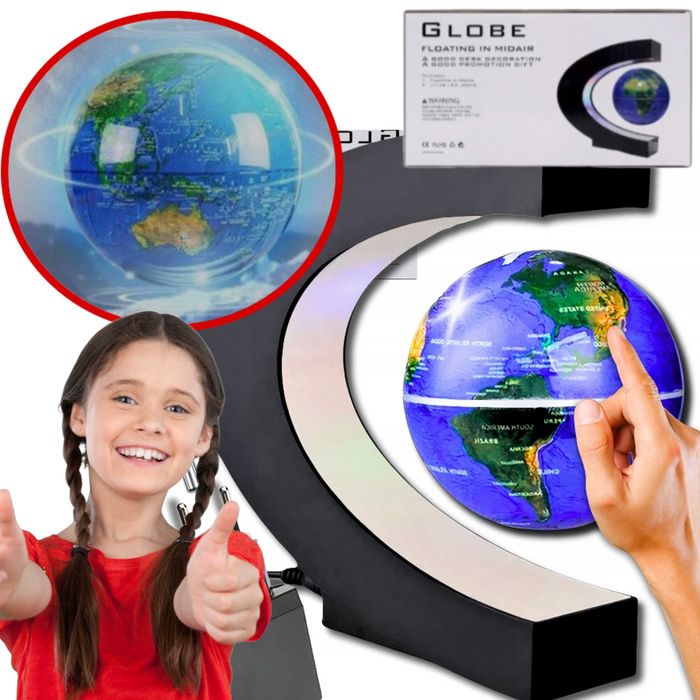 Globus dla dzieci PODŚWIETLANY lewitujący zabawka edukacyjna lampka