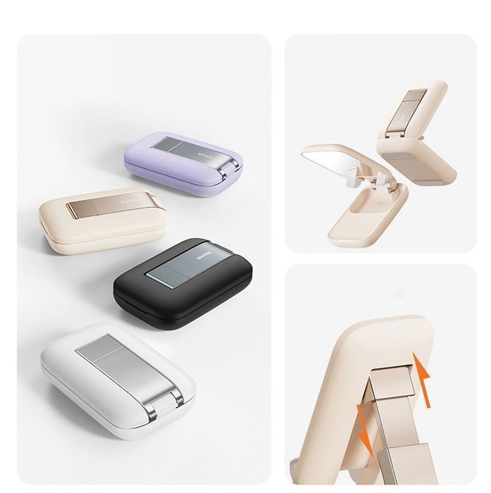 Regulowany stojak na telefon z lusterkiem Baseus Seashell Series