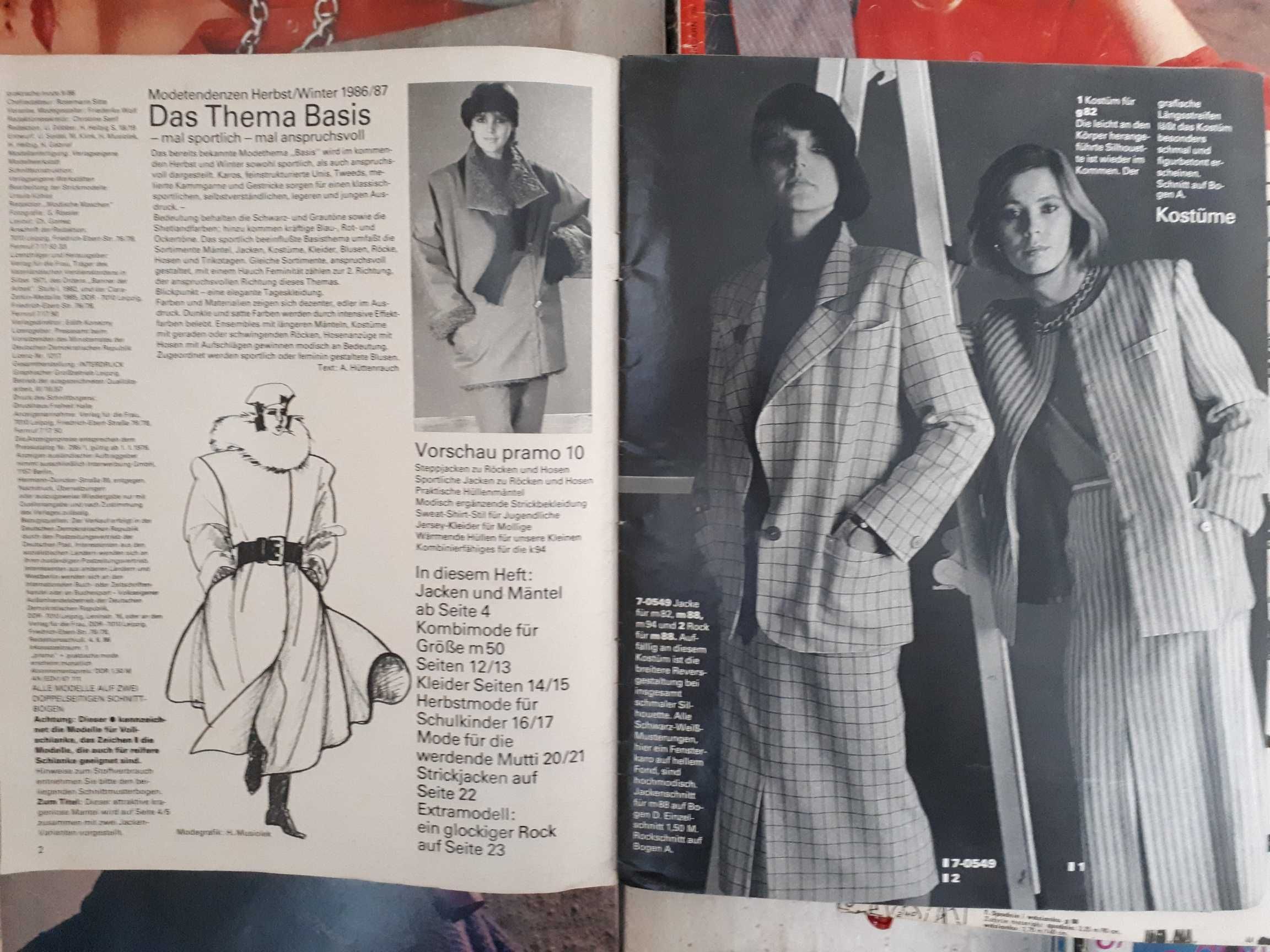 Pramo gazeta modowa, moda wykroje stare komplet 20 sztuk