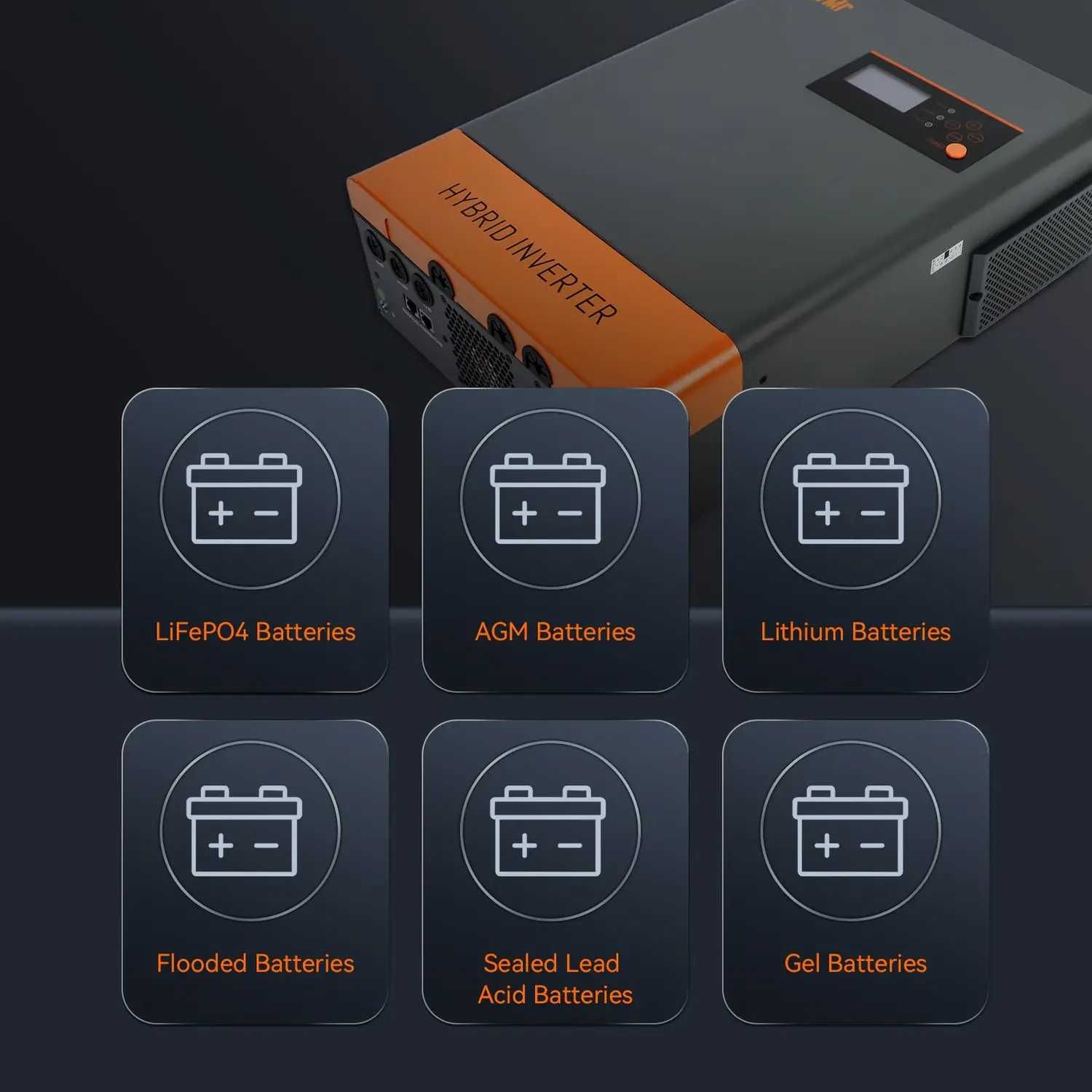 Гібридний Інвертор Сонячний POWMR 6200W LIP (ЛИП)- 48V / 380V / 3 фази