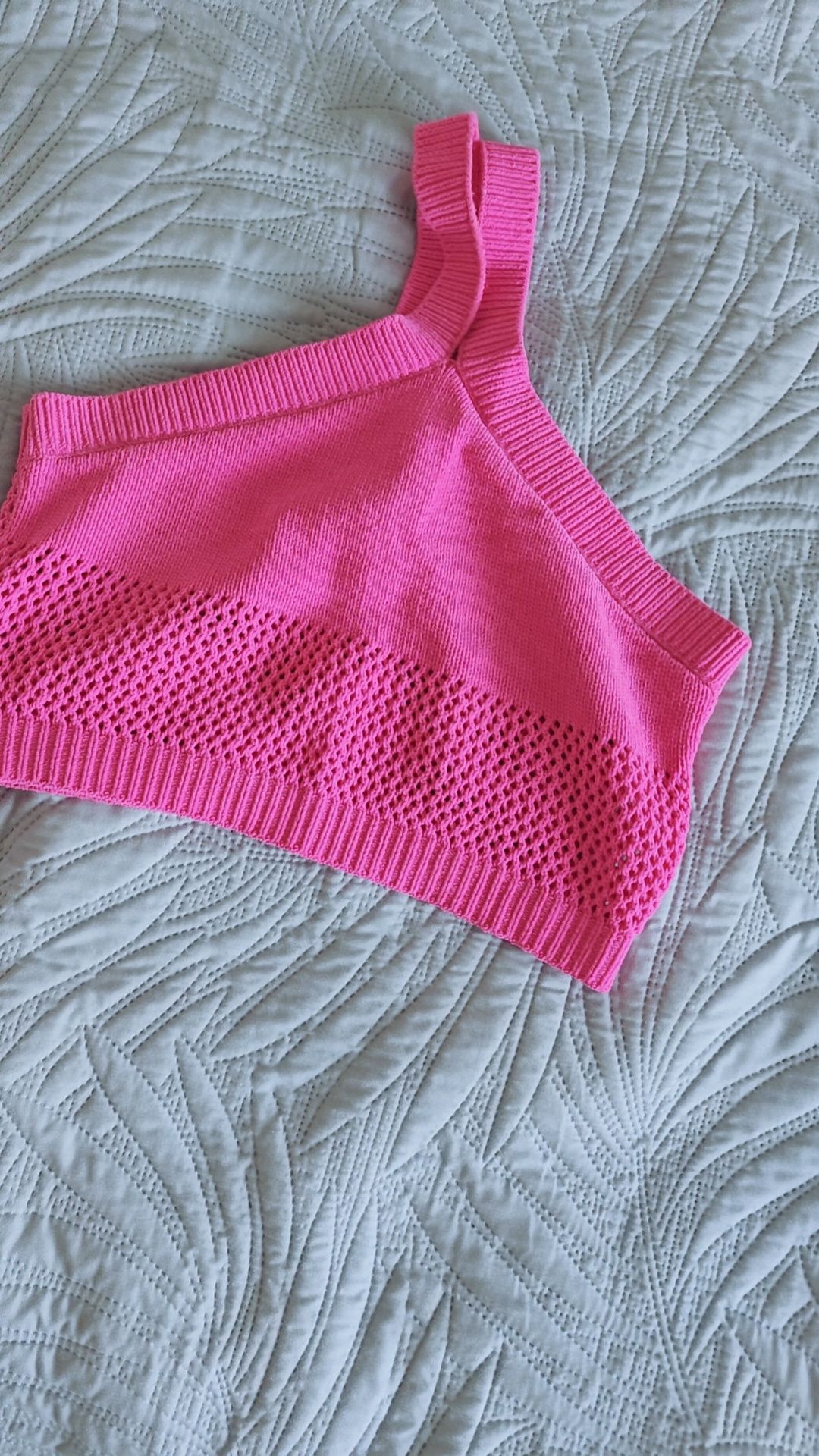 Różowy crop top Zara roz S