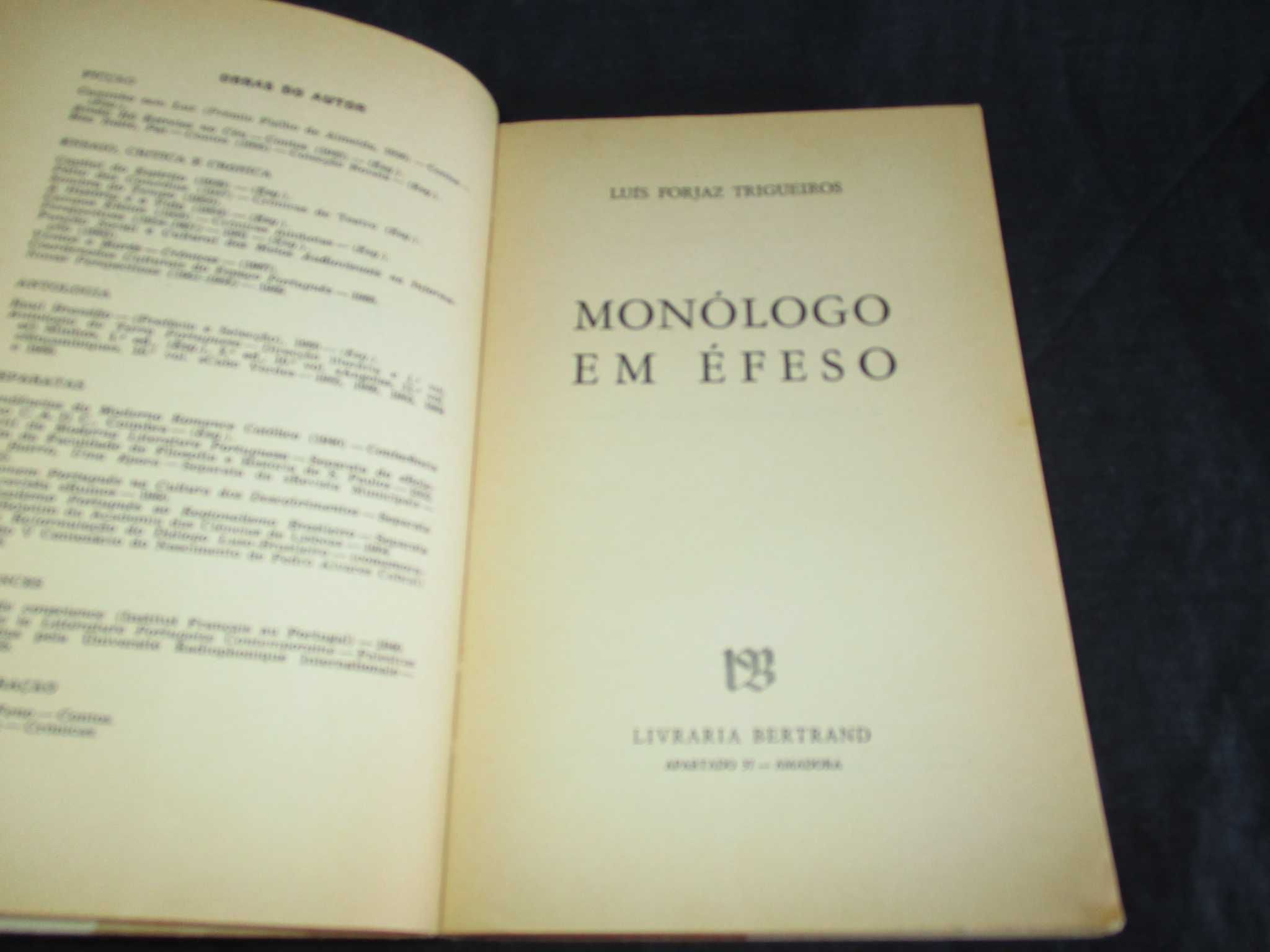Livro Monólogo em Éfeso Luís Forjaz Trigueiros Autografado