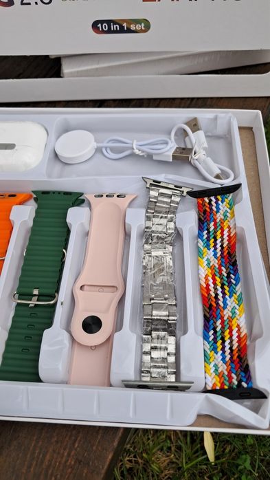 Relógio inteligente i20 Ultra Max Suit 2 com 7 pulseira e Airpod + pro