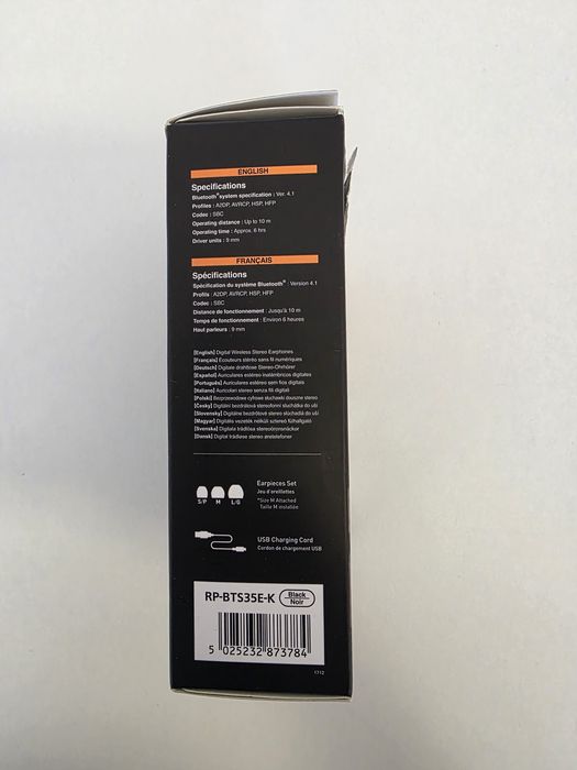 Panasonic RP-BTS35 — Auriculares Desportivos Bluetooth IPX5