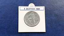 Stare monety 5 złotych 1960 Rybak skrętka
