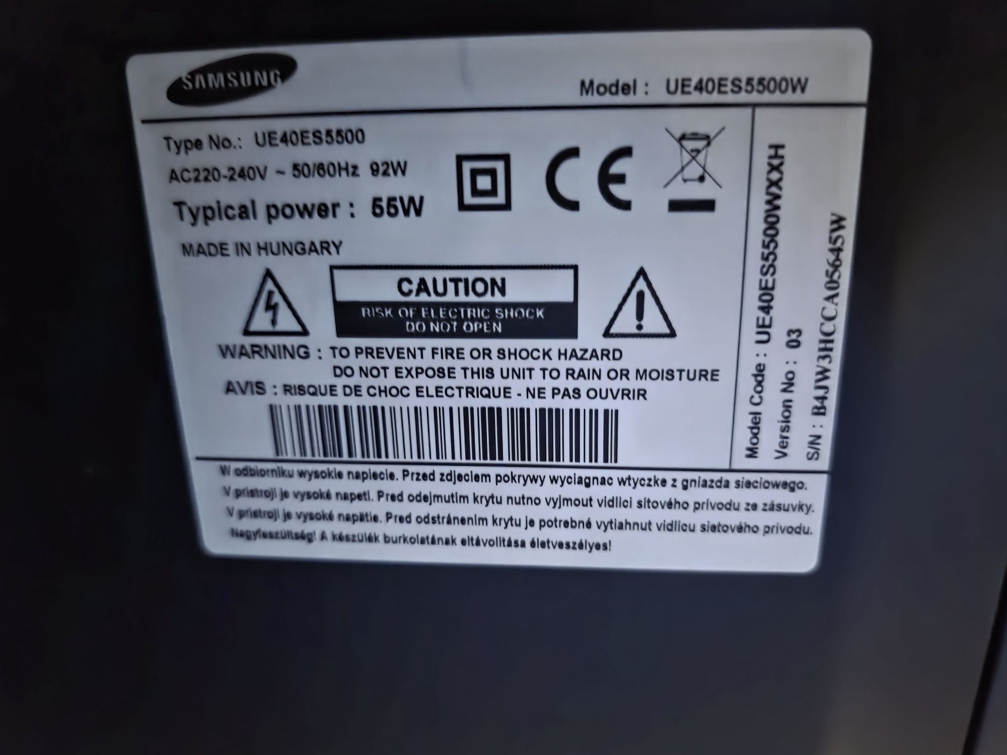 Telewizor Led Samsung 40 cali EU40ES550 Full HD,