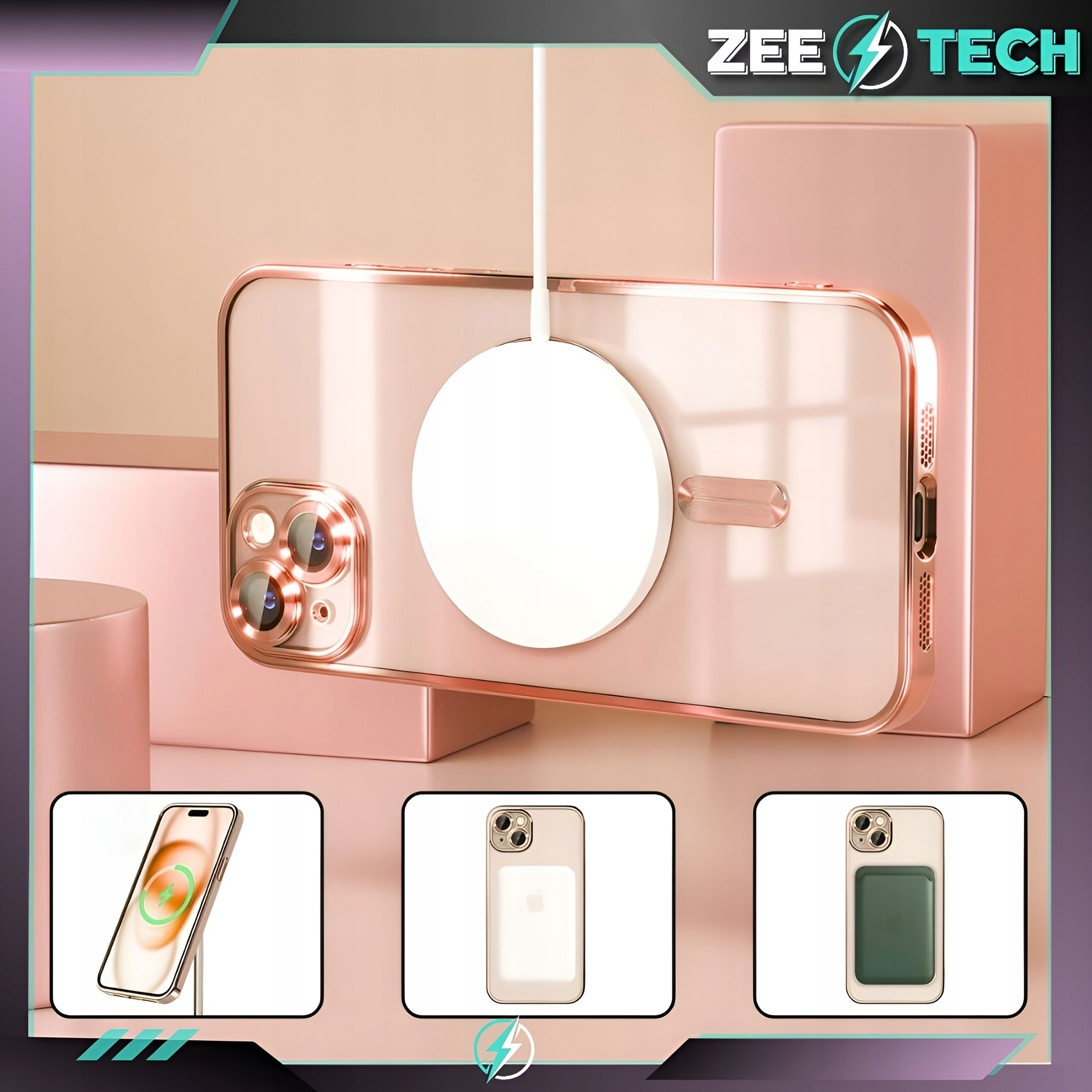Etui Do Iphone 15 Magsafe Case Pokrowiec Obudowa Osłona + Szkło