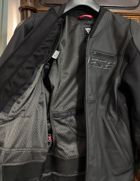 Casaco de couro Dainese Racing 5 Preto