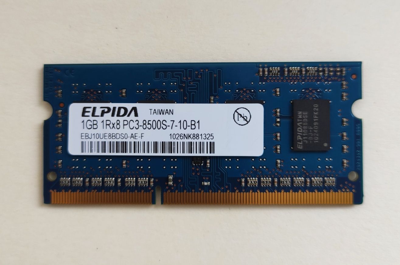 DDR3, оперативная память ноутбука, 1gb