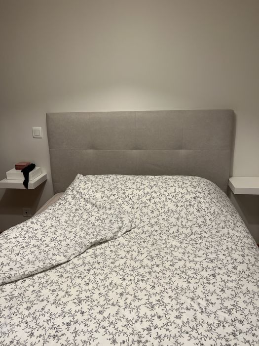 Cama 140cm + cabeceira + estrado + colchao