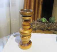 Castiçal Rústico, madeira maciça, artesanal - Novo - Altura 28 cm