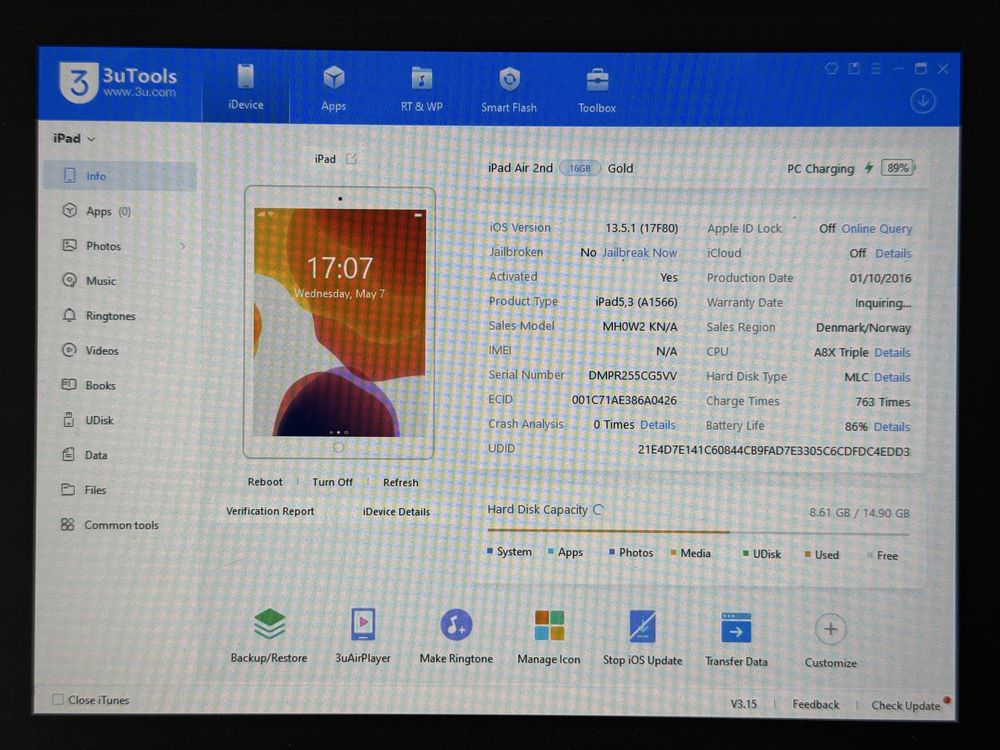 iPad Air 2 (A1566) - 16GB - faktura VAT 23%