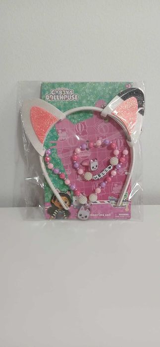 Conjunto de 3 peças Casa de Bonecas da Gabby orelhas pulseira e colar