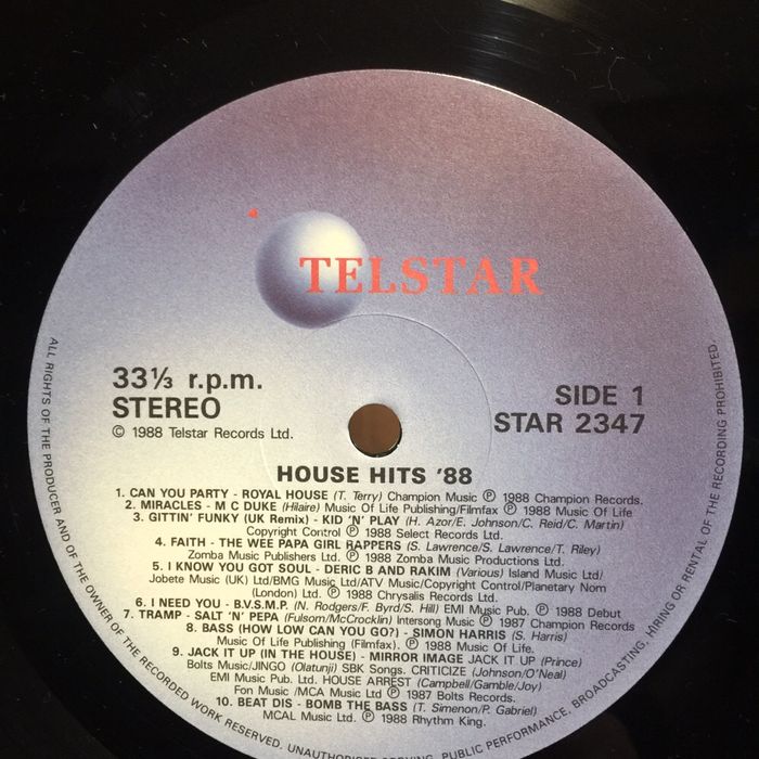 Vinil: House Hits 1988