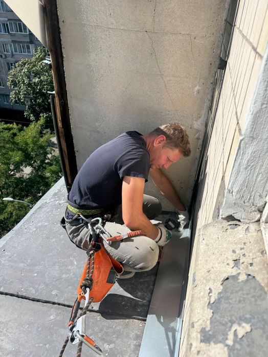 Ремонт крыши (даху) балкона. Кровельные (высотные) работы