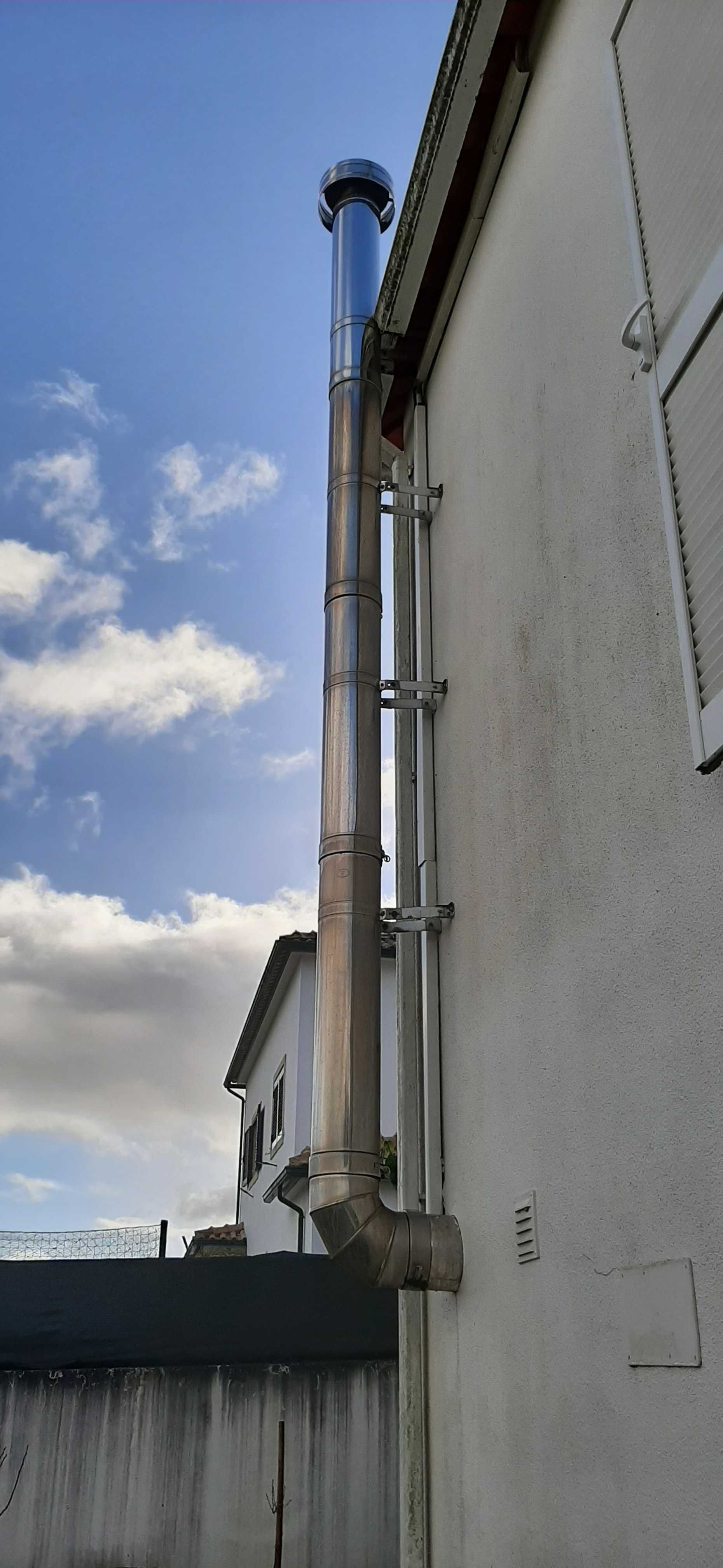 Chaminé em aço inox completa com 6m usada.