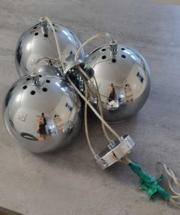 Lampa 3 kule chrom