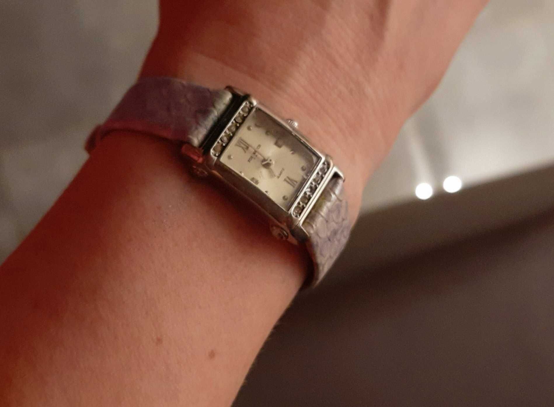 Bransoletka zegarek fox watch srebrny stal cyrkonie qwartz damski