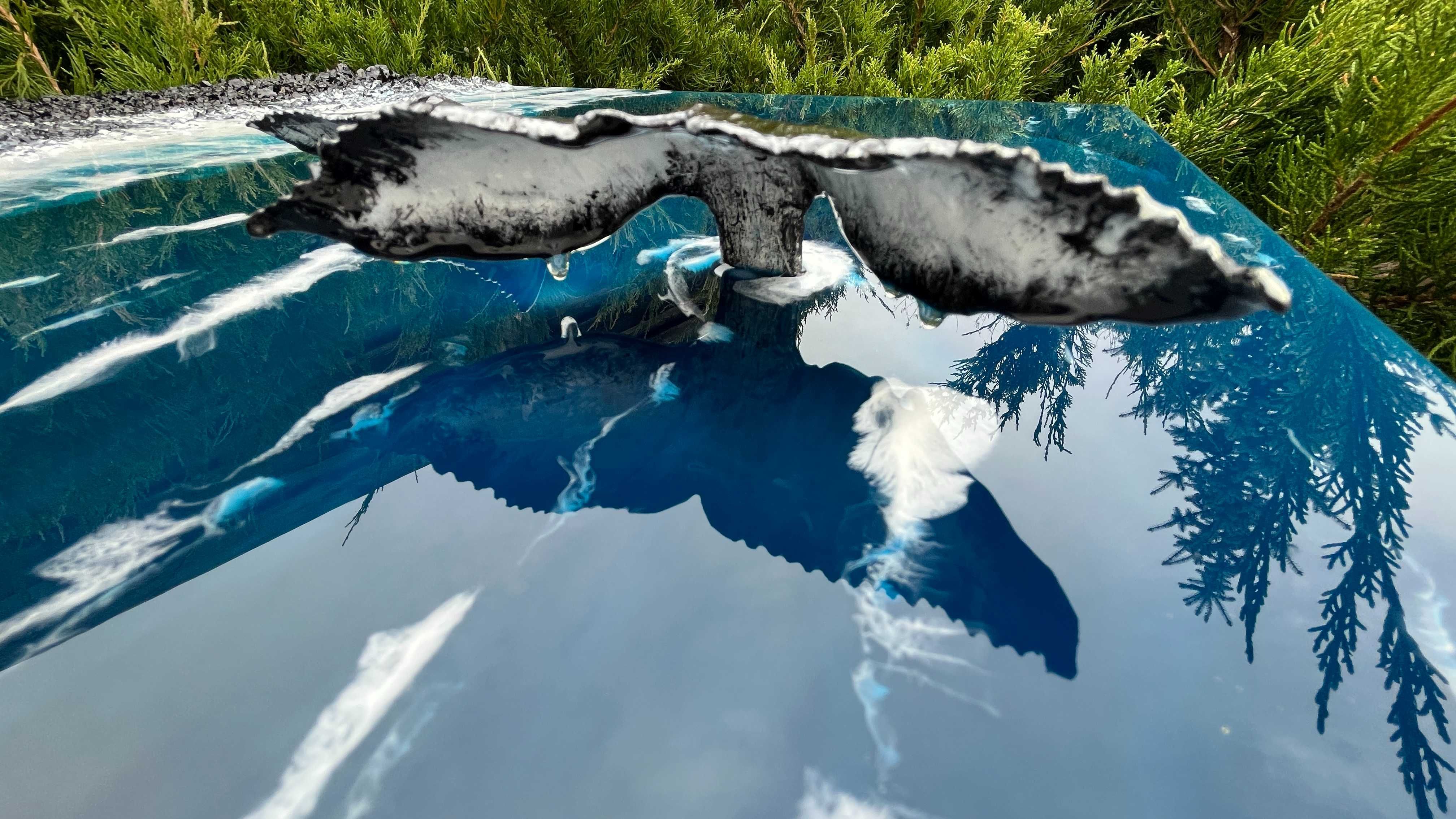 Картина эпоксидной смолой 3D  "Киты Исландии"