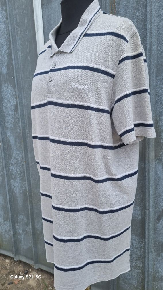 Koszulka polo w paski Reebok według  metki 2XL.