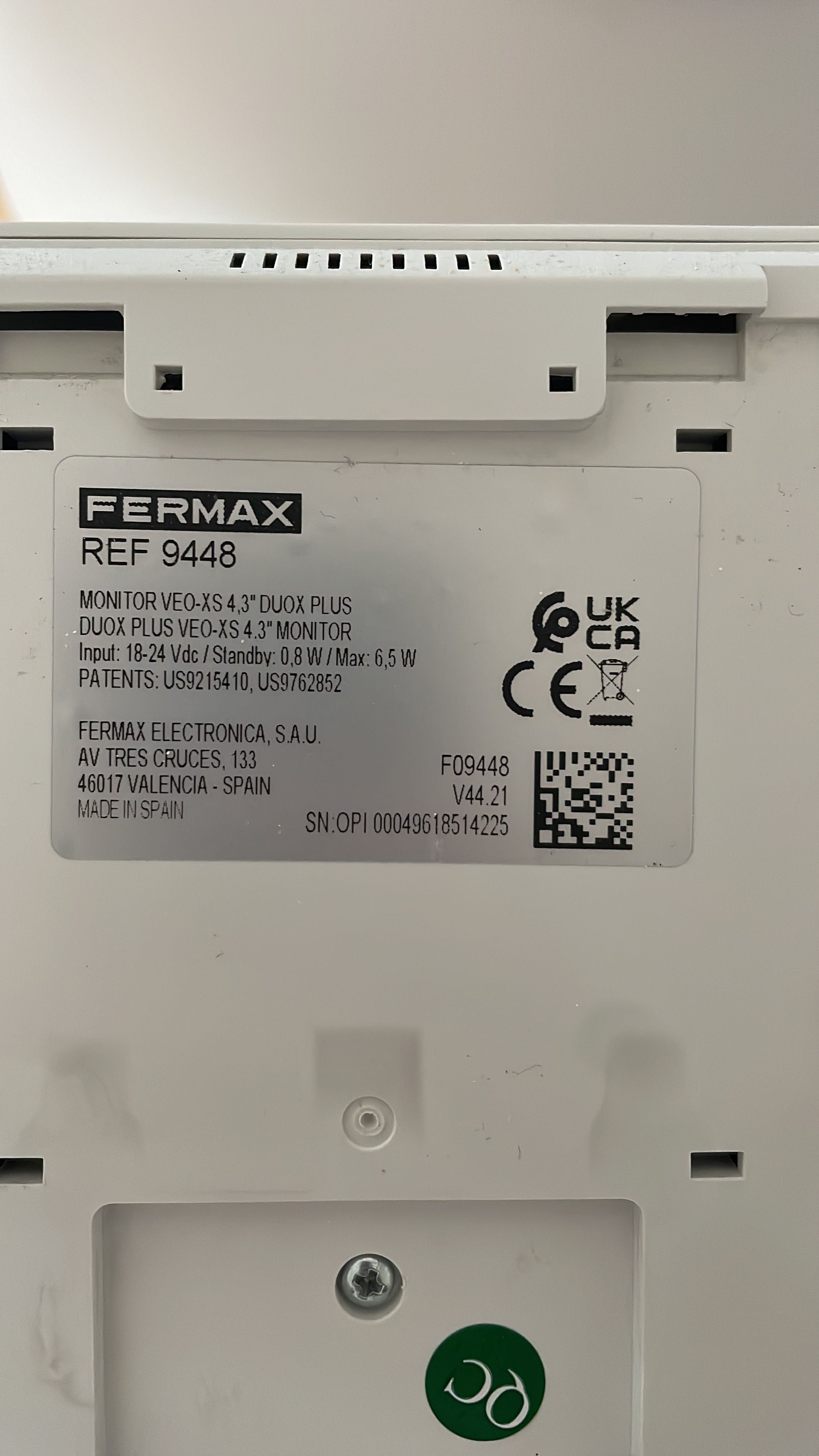Fermax MONITOR VEO-XS 4,3" DUOX PLUS mod. 9448