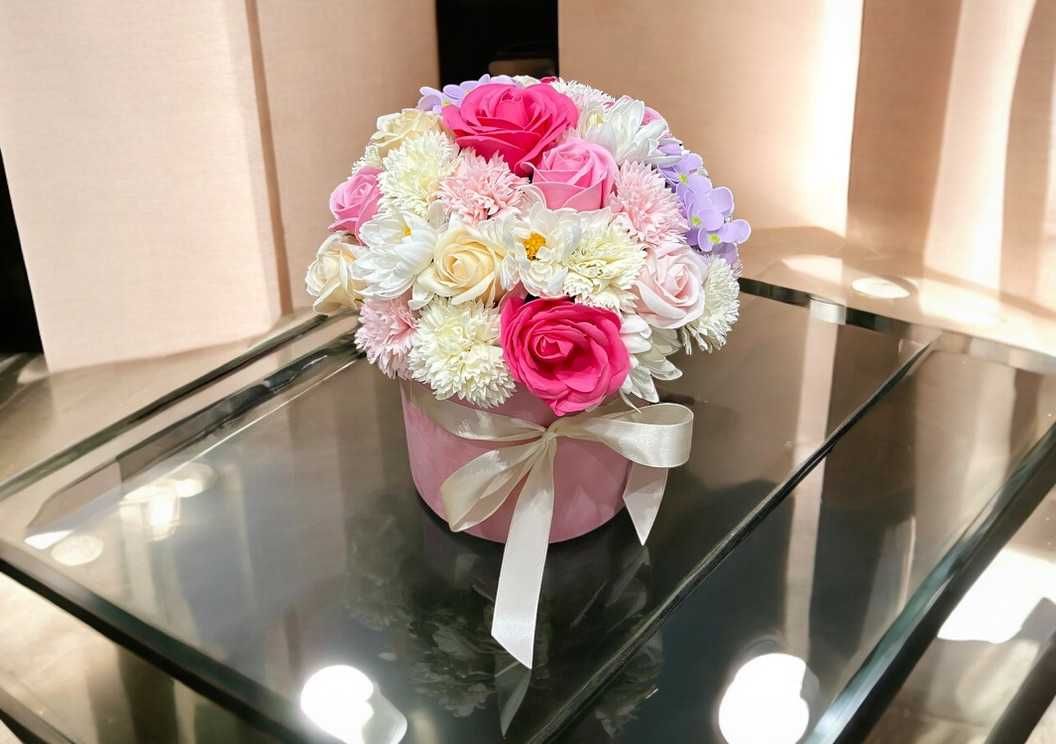 PIĘKNY Duży FLOWERBOX Kwiatów Mydlanych * POMYSŁ na Prezent