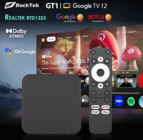 RockTek GT1 2/32 Gb Смарт ТВ приставка Google TV 12 Realtek RTD1325