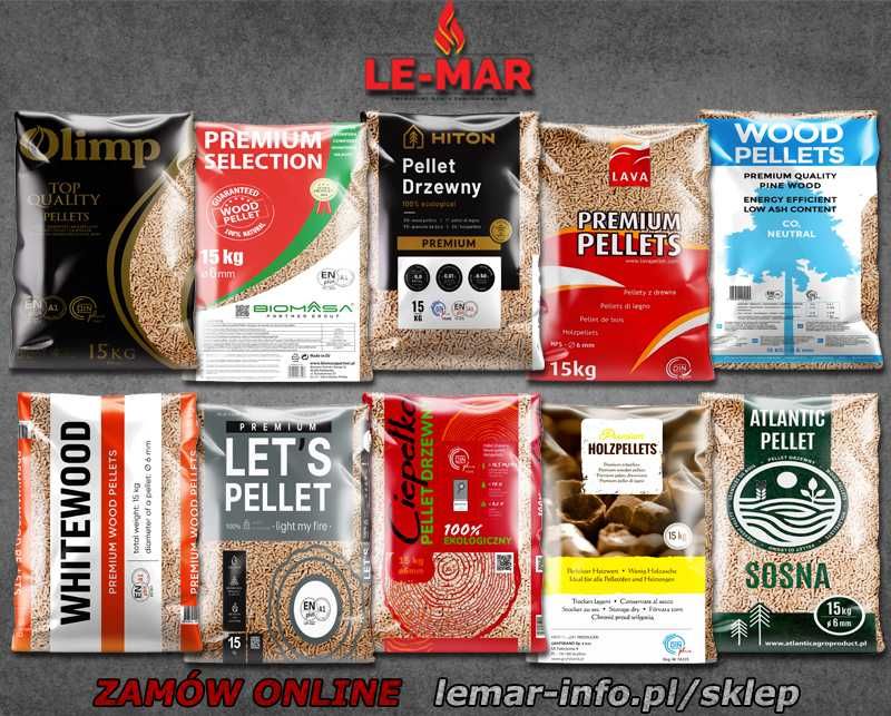 Pellet drzewny Certyfikowany ENplus A1 (sosna/buk/dąb) z dostawą.