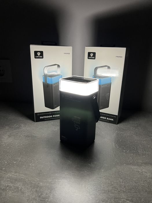 Павер банк Lenyes 40000mAh RGB підсвітка,