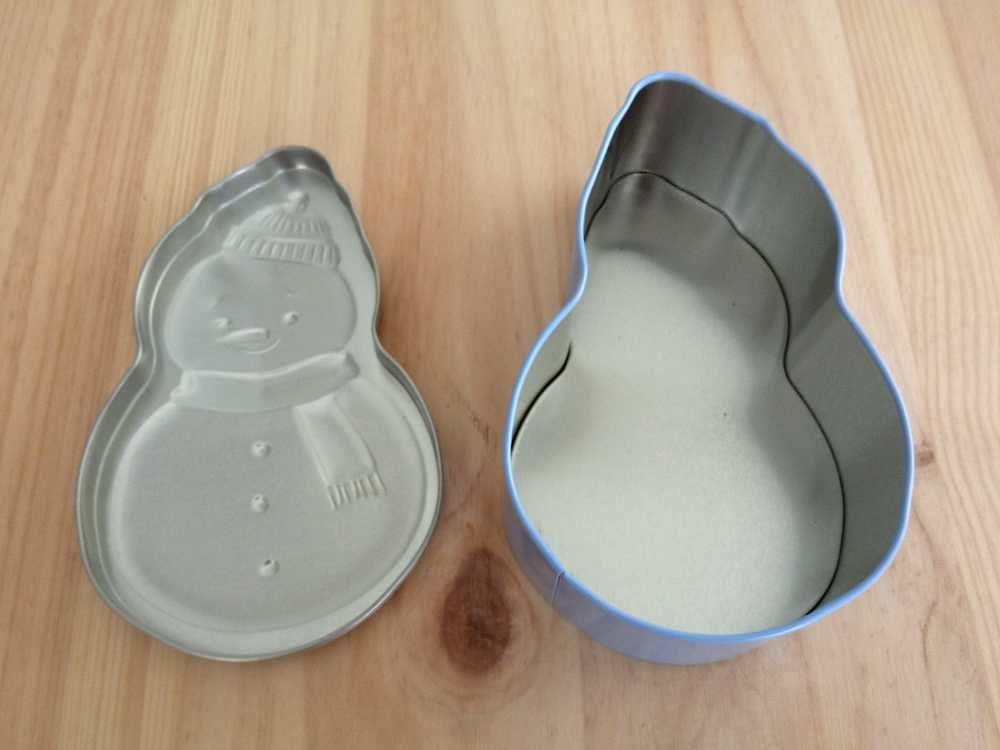 Caixa de Metal Para Biscoitos - Boneco de Neve