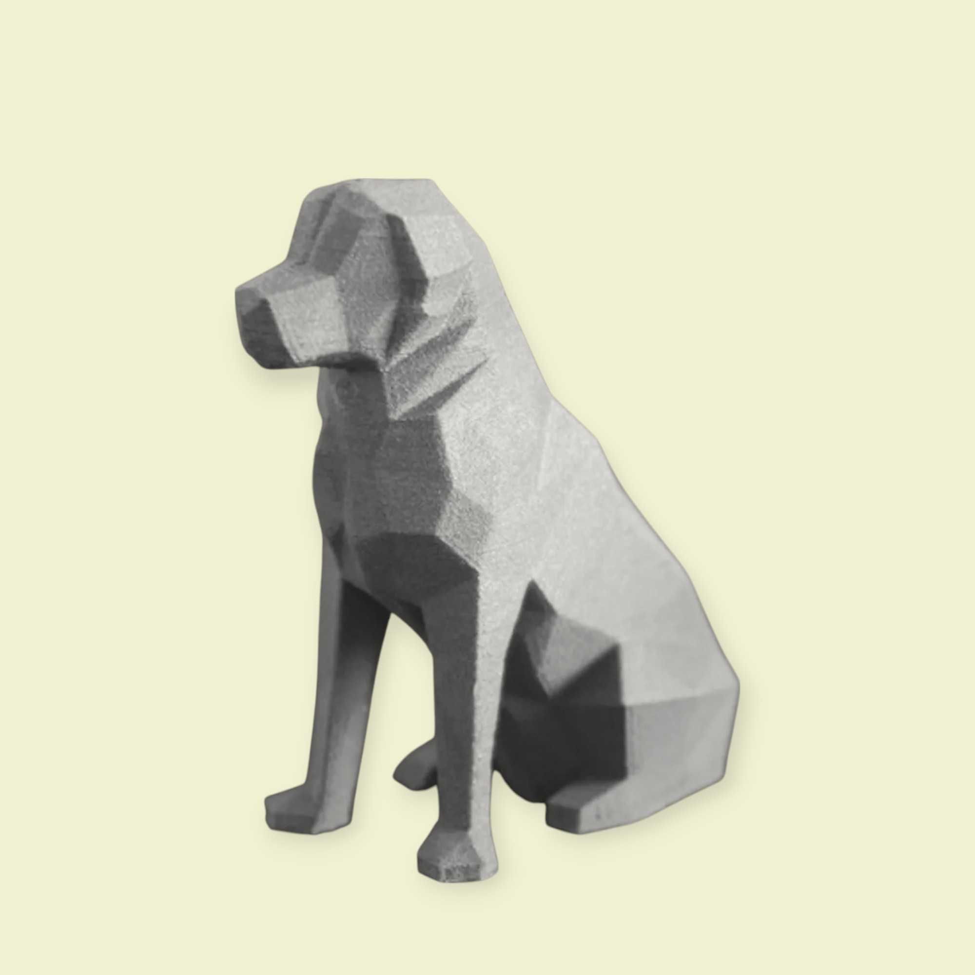 Figura Labrador Low Poly 3D - Decoração Moderna Cão