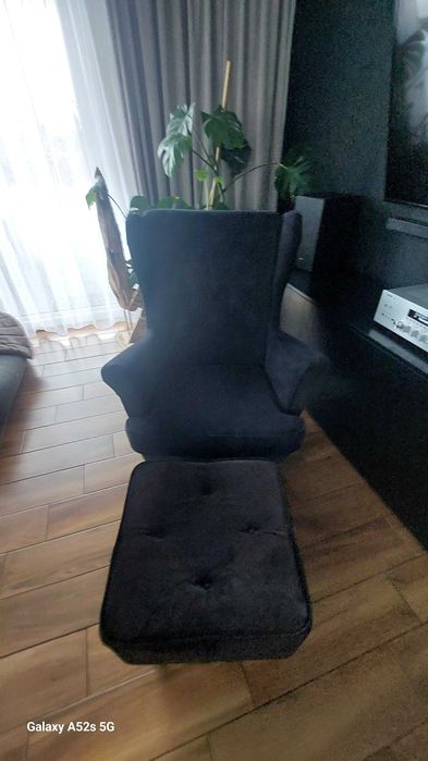 Fotel uszak z podnóżkiem