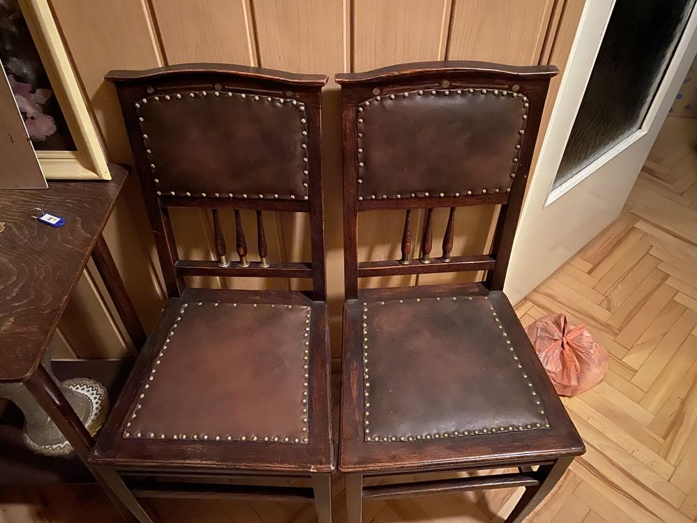 Stół dębowy antyk przedwojenny 6 krzeseł