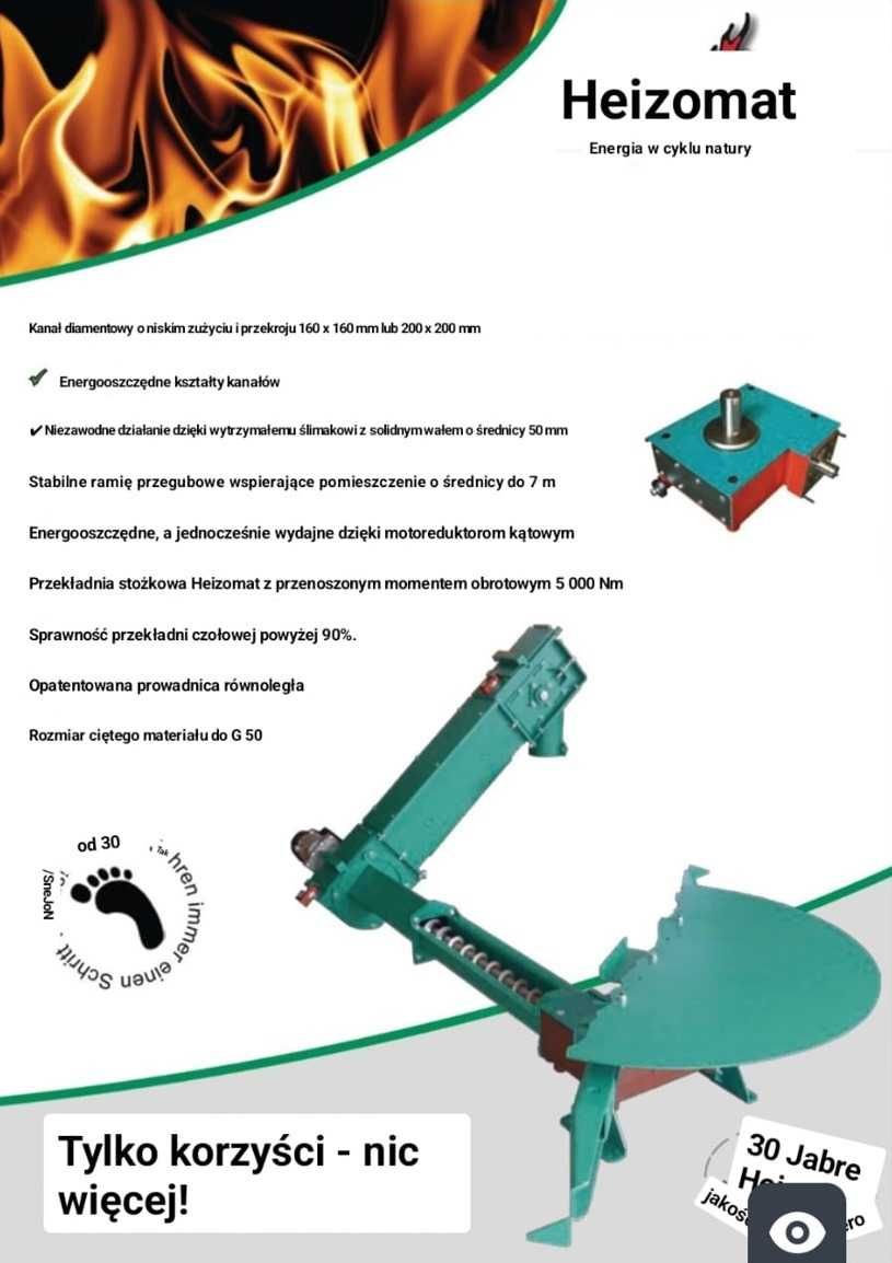 Piec na Trociny Zrębkę Pestka Wióra inne Biomasy Heizomat 100kw
