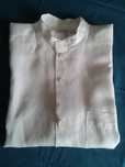 CAMISA de linho p.homem, m.manga,branca, tam.M +Oferta dvd