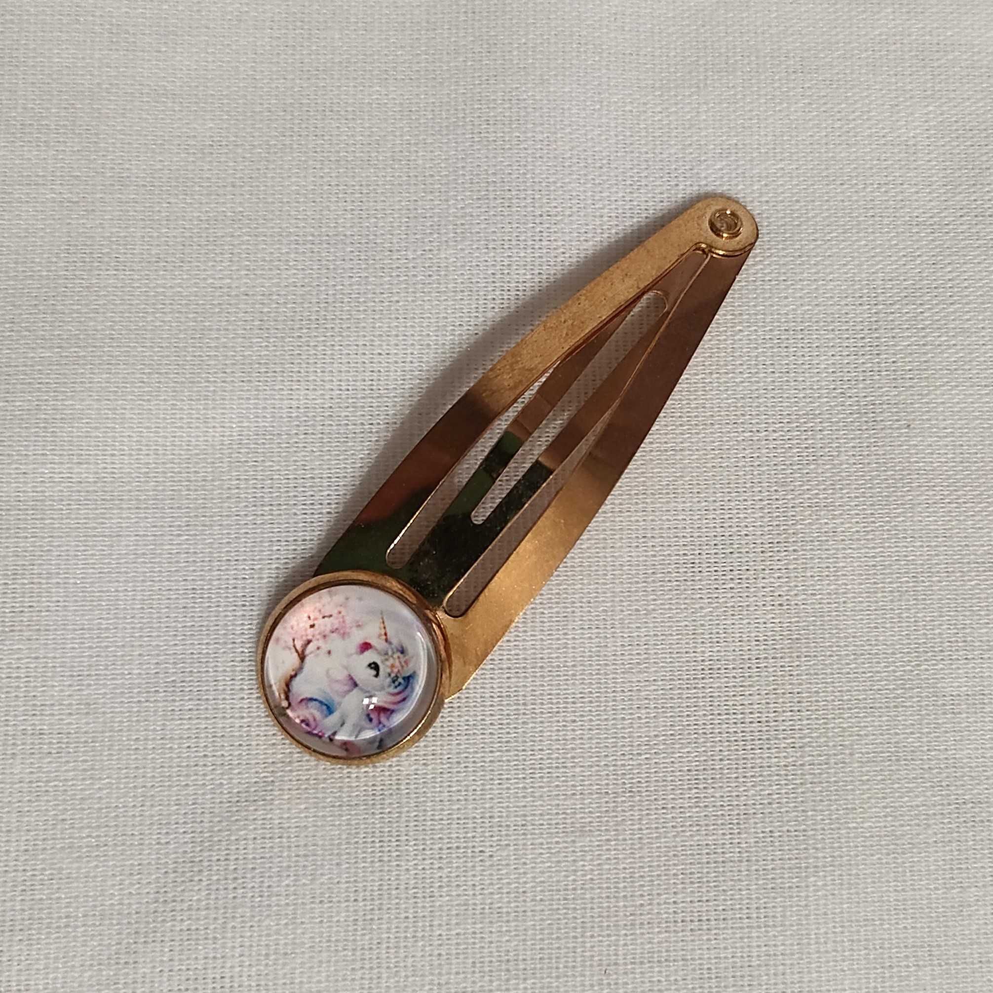 O116 Spinka do włosów ozdobna Jednorożec Handmade