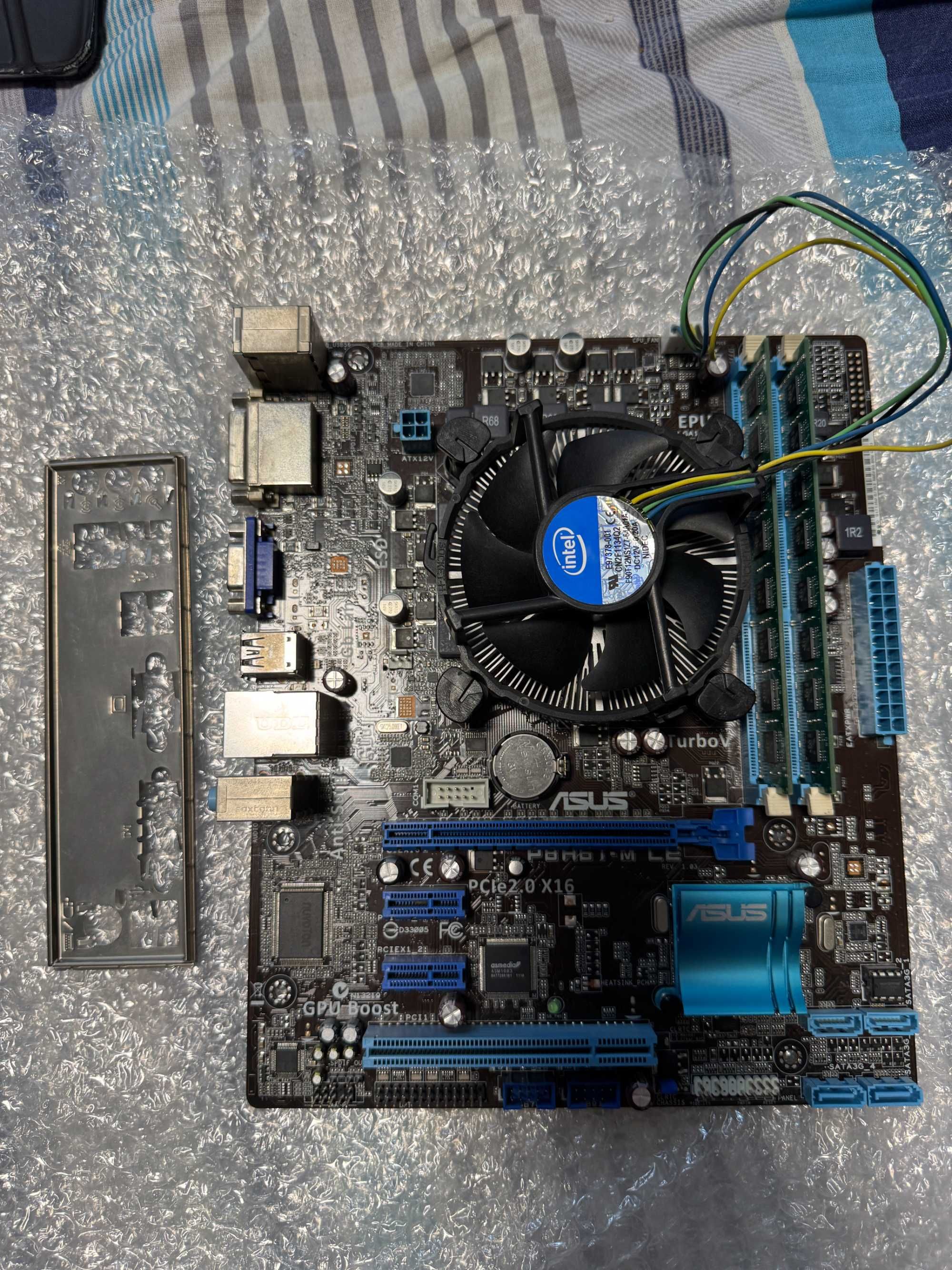 Комплект материнская плата Asus P8H61, Intel i-5 2400 CPU, DDR3 16Gb