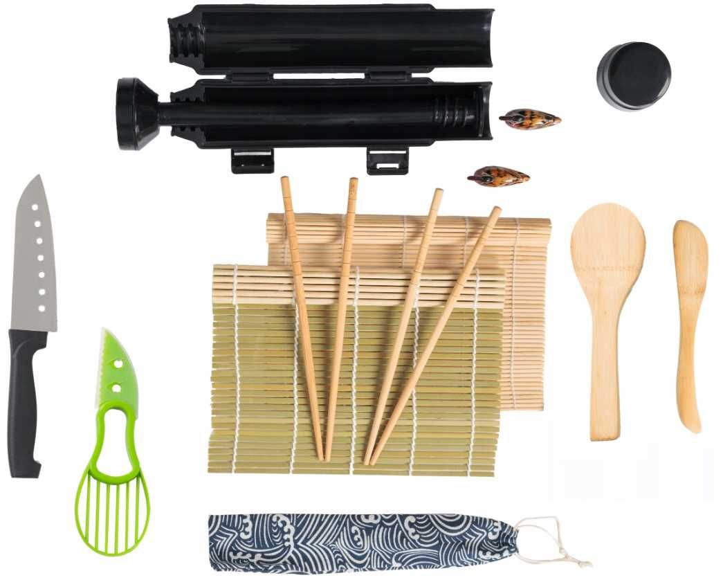 Zestaw Maszynka Do Robienia Sushi Rolka Bazooka Mata Nóż Akcesoria