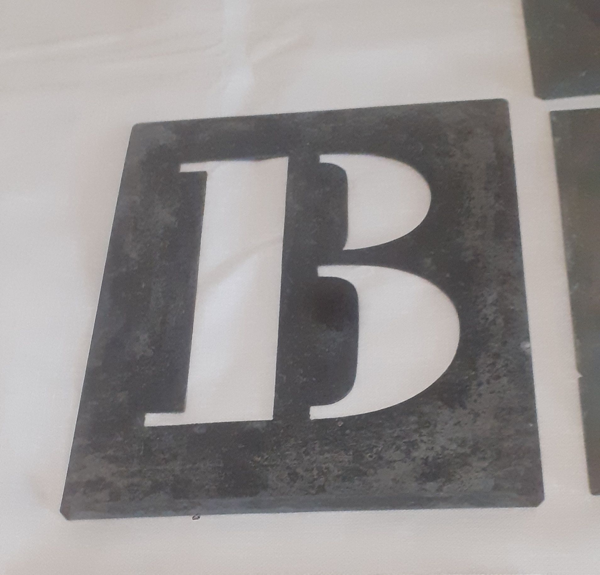Stary szablon malarski alfabet niekompletny bauhaus
