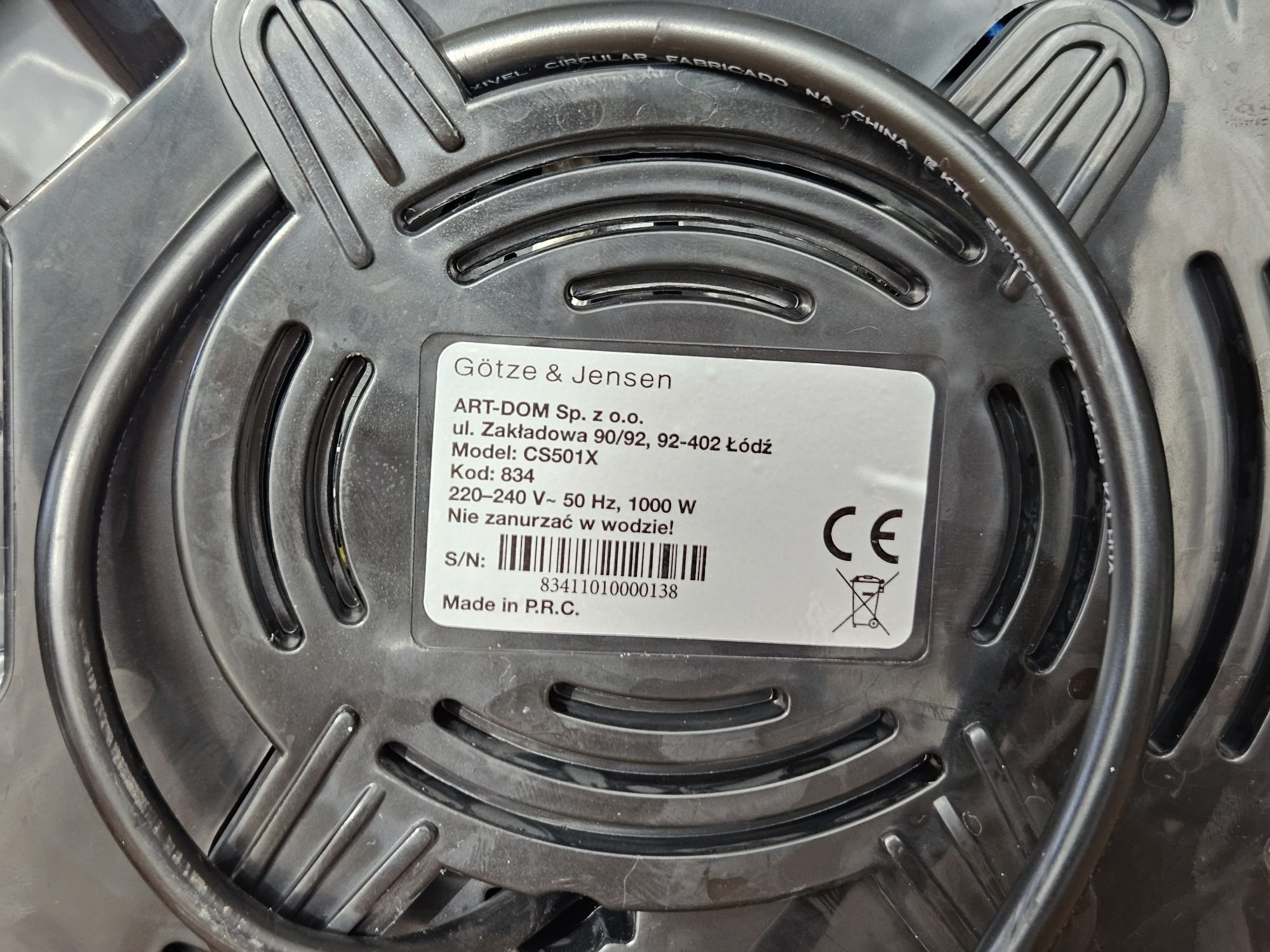 Parowar Gotze & Jensen CS501X 12 litrów 1000W
