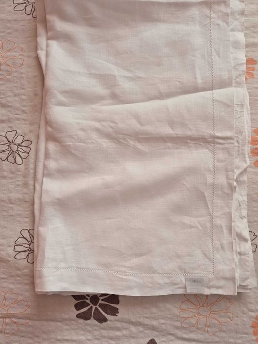 Obrus lniany biały firmy "Lniany zakątek" 160x340cm