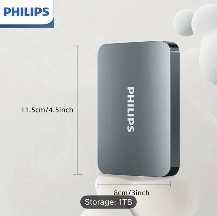 PHILIPS зовнішній SSD диск 1 Tb нові, заводські плівки і пломби