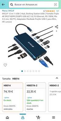 Docking Station da marca AYCLIF. Nova. Na caixa 
12 em 1