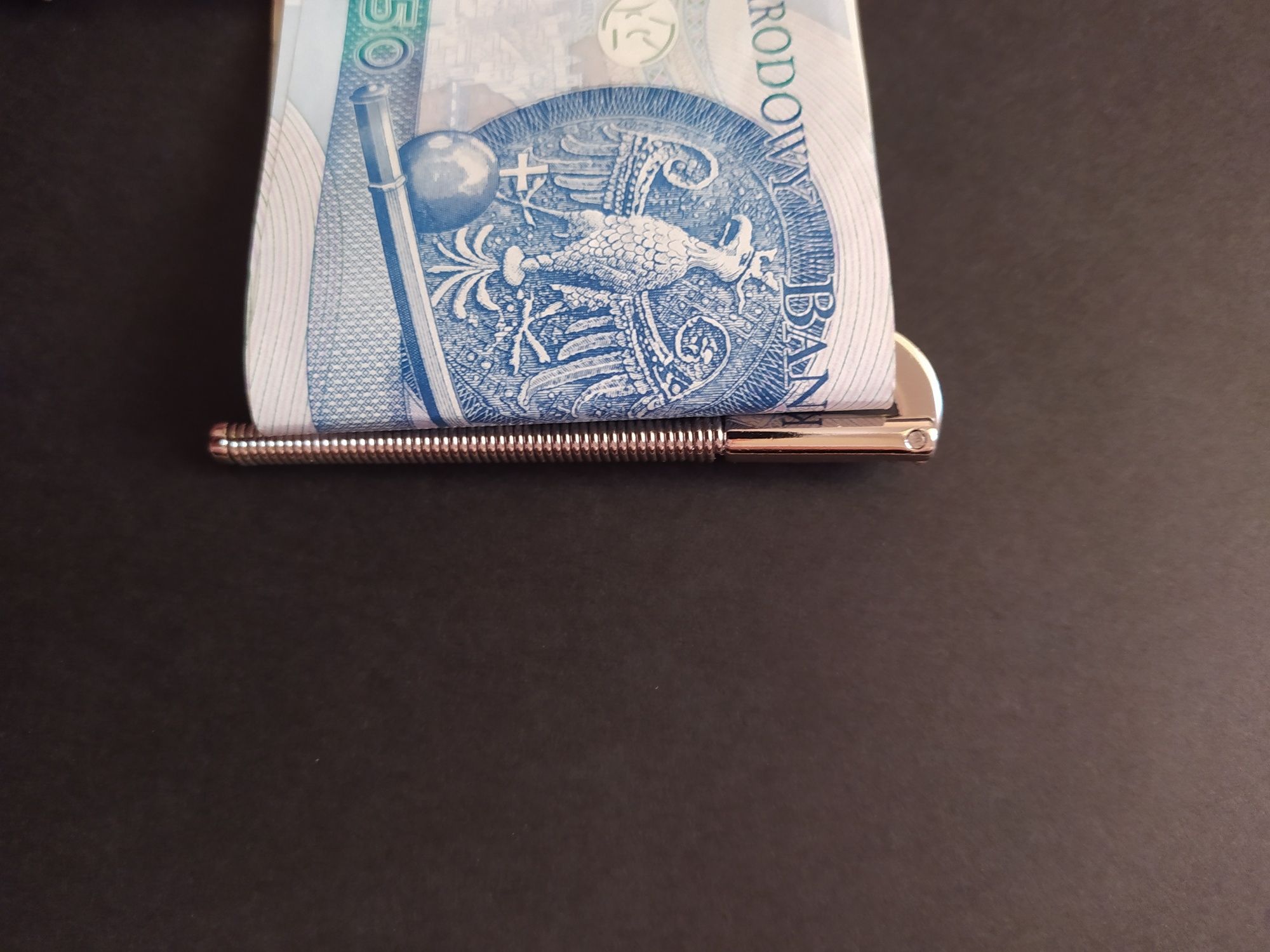 Metalowy klip spinka zacisk sprężynowy na pieniądze portfel banknoty