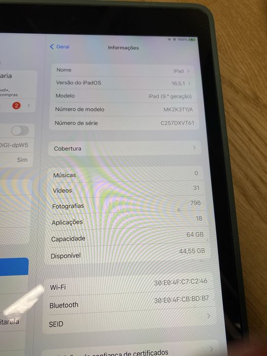 Ipad 9 geracao quase novo