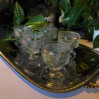 Pucharki deserowe lata 60-te Vintage czechosłowackie szkło SKLO-UNION