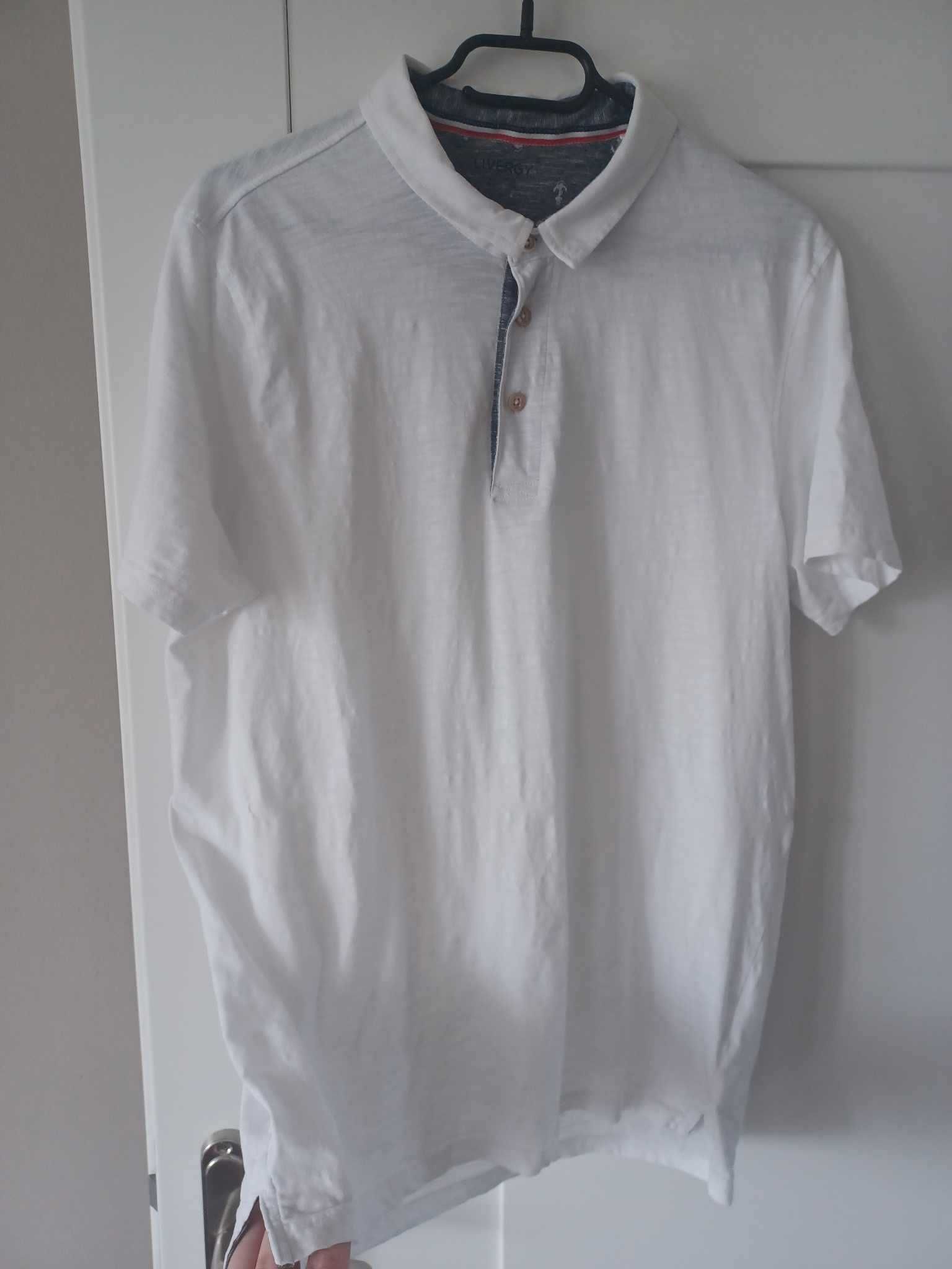 Klasyczna biała koszulka polo Livergy / męska / L (52) / świetny stan