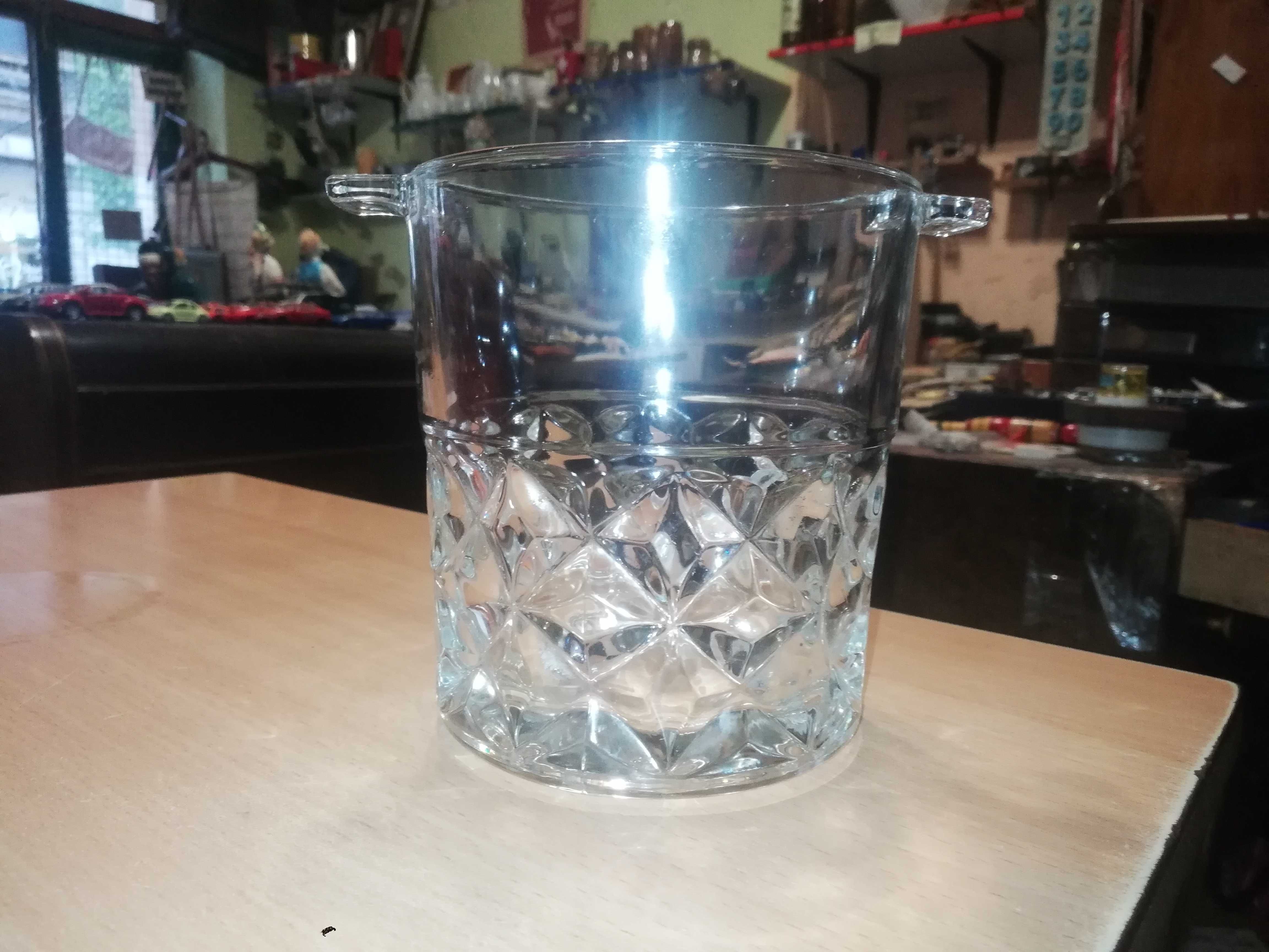 Szklany pojemnik cooler na lód PRL             M